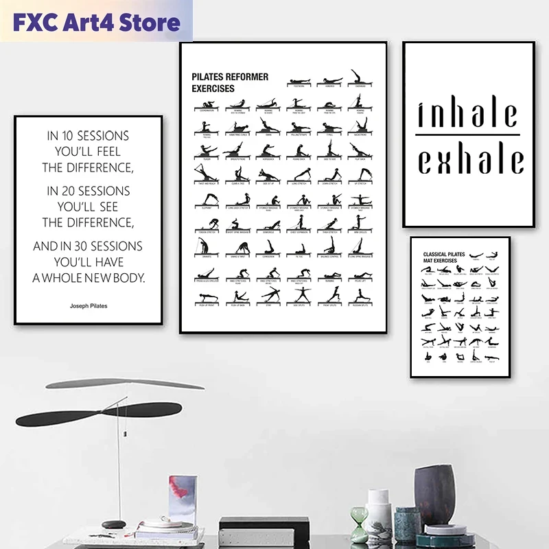 Pilates Yoga Origin - Poster Senza Cornice per Allenamento Pilates,